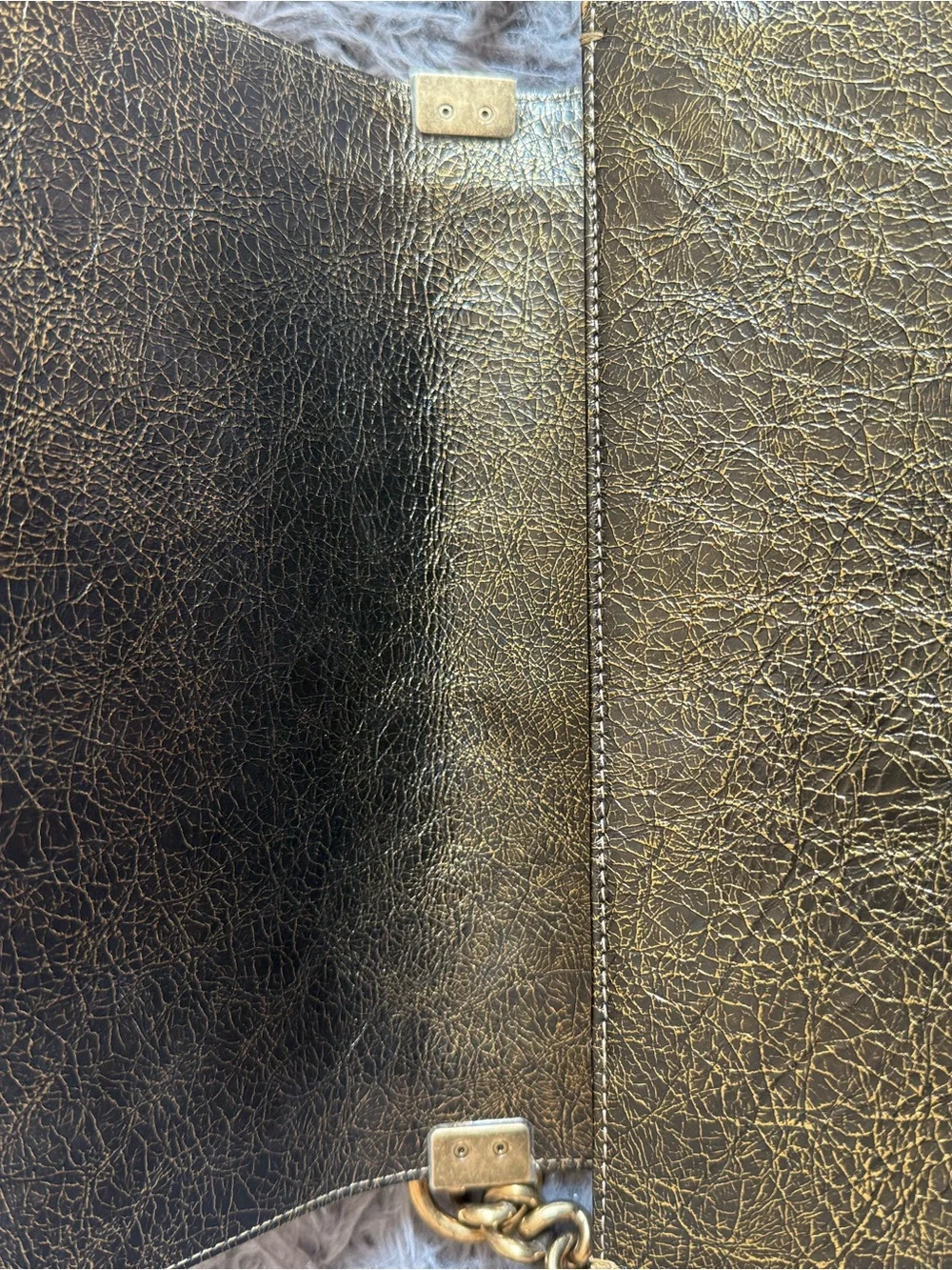CHANEL Metallic Gold Quilted Boy Crossbody